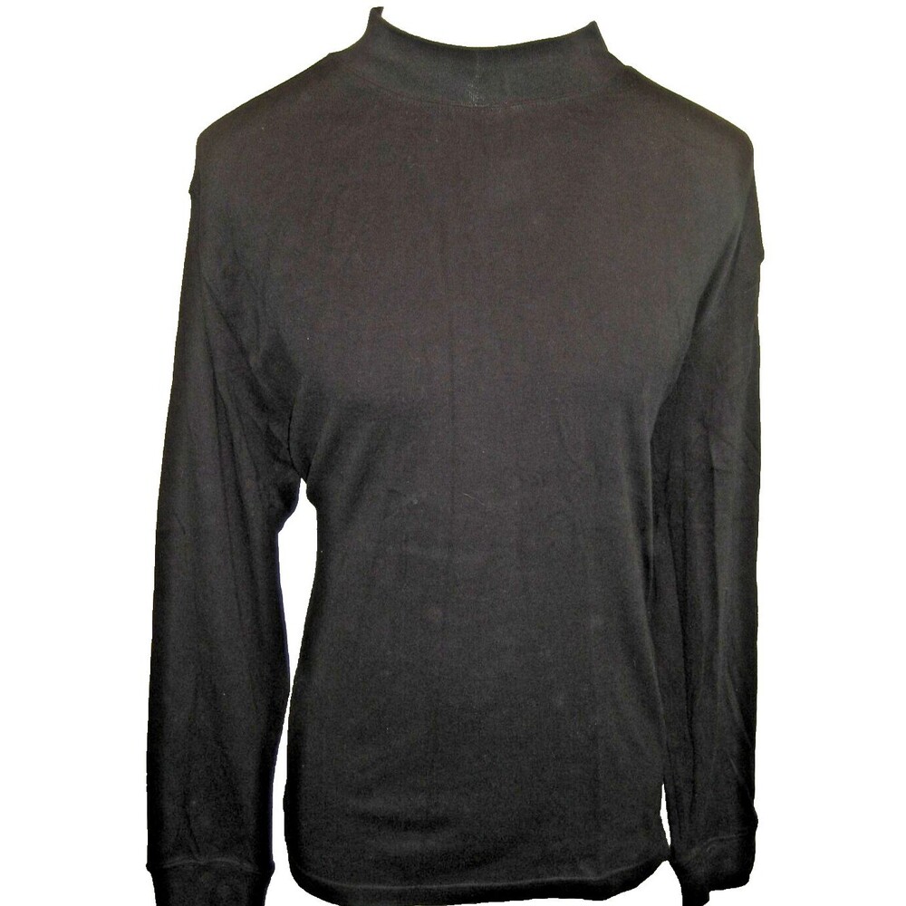 Mens Saddlebred Black  LS Cotton Mock Neck Base Layer Shirt sz Lg